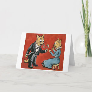 Festiva Tarjeta Mistletofor You Cat Navidades por Louis Wa
