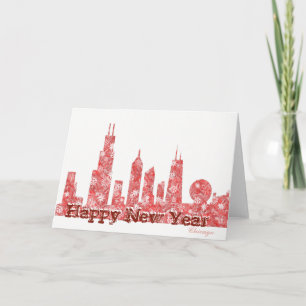 Festiva Tarjeta moderna de la Feliz Año Nuevo del