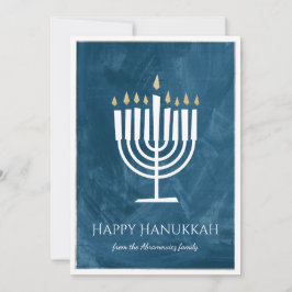 Festiva Tarjeta moderna de Menorah Jánuca con el soporte