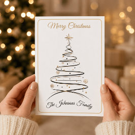 Festiva Tarjeta moderna elegante minimalista de árbol de N