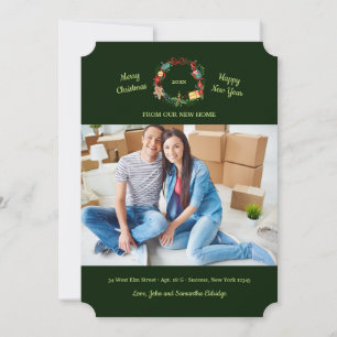 Festiva Tarjeta móvil de vacaciones fotográficas de Wreath