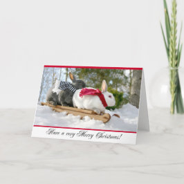 Festiva Tarjeta mullida del conejito de las Felices