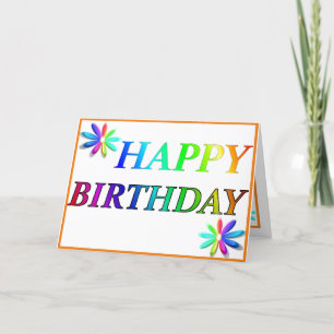Festiva Tarjeta multicolor de cumpleaños feliz