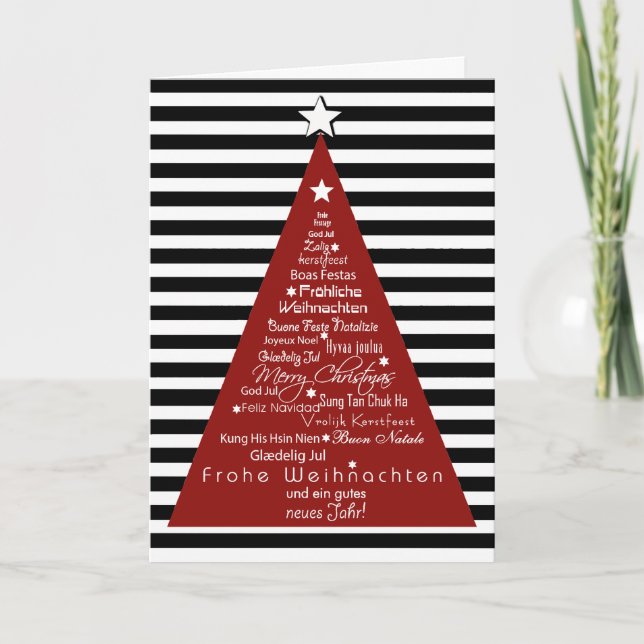 Festiva Tarjeta multilingue elegante de las Felices (Anverso)