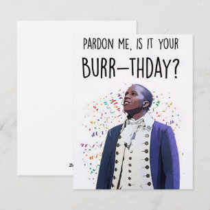 Festiva Tarjeta musical de cumpleaños de Aaron Burr Burr-t