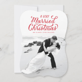Festiva Tarjeta muy casada de la foto del recién casado