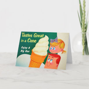 Festiva Tarjeta Nacional Retro de Crema de Hielo