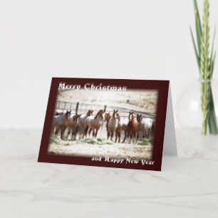 Festiva Tarjeta - navidad: Caballos