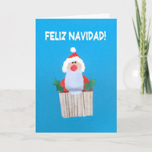 Festiva Tarjeta navidad, español, pastel con Santa