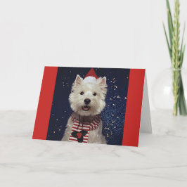 Festiva Tarjeta Navidad-Temática preciosa de Westie