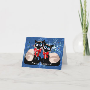 Festiva Tarjeta - Navidades Gatos Siameses