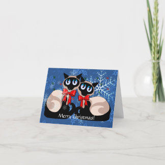 Festiva Tarjeta - Navidades Gatos Siameses