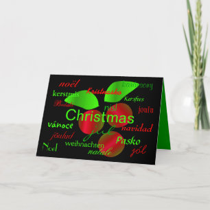 Festiva Tarjeta "Navidades holly around the World"