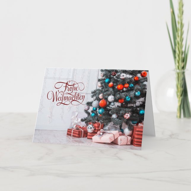 Festiva Tarjeta navideña alemana Baubles (Anverso)