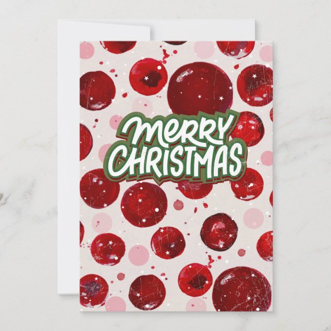 Festiva Tarjeta navideña - Baudibles festivos rojos (Anverso)