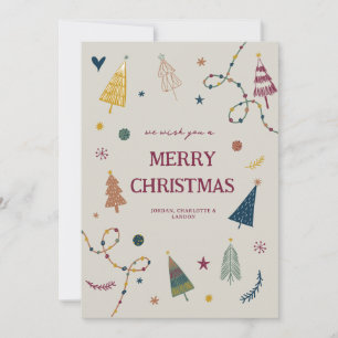 Festiva Tarjeta navideña caprichosa para boho navideño