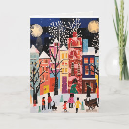 Festiva Tarjeta navideña con diseño abstracto