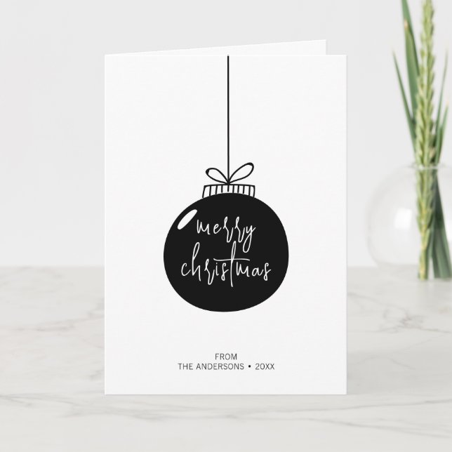 Festiva Tarjeta navideña de adornos navideños modernos (Anverso)
