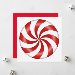 Festiva Tarjeta navideña de candy de menta para navidades