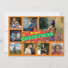 Festiva Tarjeta navideña de collage de la familia Super Na