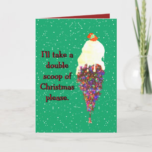 Festiva Tarjeta navideña de crema de hielo Scoop
