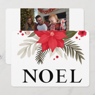 Festiva Tarjeta navideña de dos caras de Navidades NOEL
