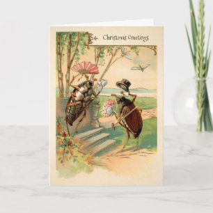 Festiva Tarjeta navideña de fallos victorianos