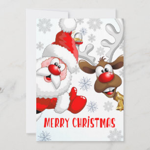 Festiva Tarjeta navideña de Feliz, tarjeta de Papá Noel