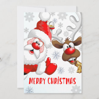 Festiva Tarjeta navideña de Feliz, tarjeta de Papá Noel