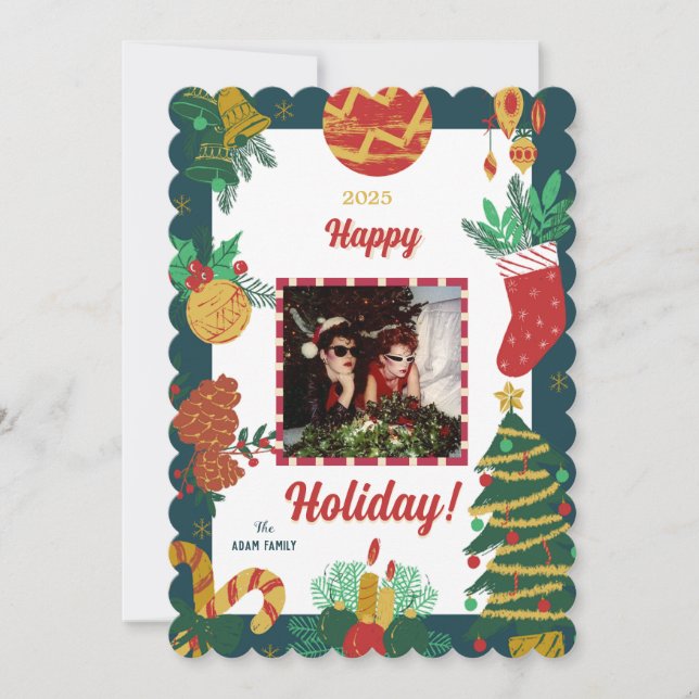 Festiva Tarjeta navideña de festividad (Anverso)