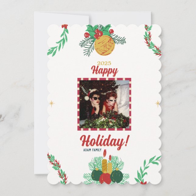 Festiva Tarjeta navideña de festividad (Anverso)