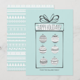 Festiva Tarjeta navideña de festividad de los ornamentos