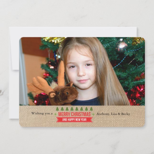 Festiva Tarjeta navideña de festividad fotográfica (Anverso)