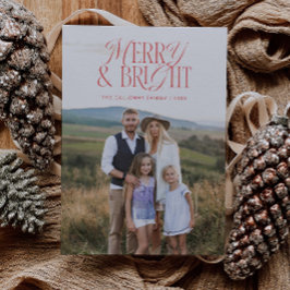 Festiva Tarjeta navideña de fotos clásica de merry y Brigh