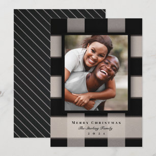 Festiva Tarjeta navideña de fotos de búfalo negro clásico