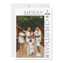 Tarjeta navideña de fotos de color púrpura moderno