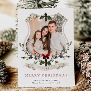 Festiva Tarjeta navideña de fotos de familia de Navidades
