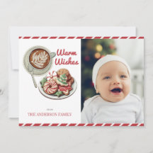 Tarjeta navideña de fotos de Navidades rojos de co