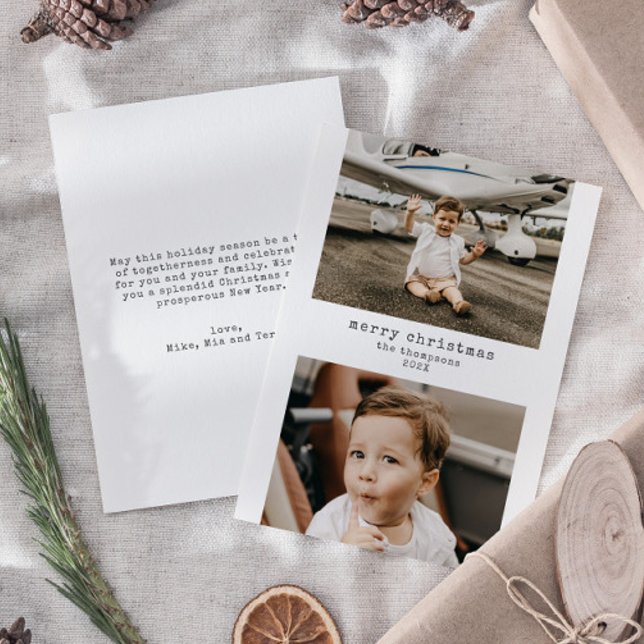 Festiva Tarjeta navideña de fotos minimalista Merry Christ (Subido por el creador)