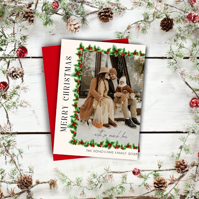 Festiva Tarjeta navideña de fotos navideñas minimalista (Subido por el creador)