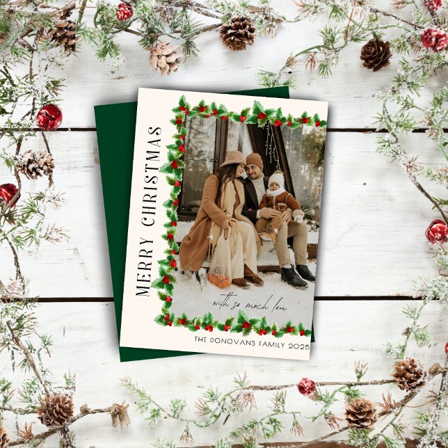 Festiva Tarjeta navideña de fotos navideñas minimalista (Subido por el creador)