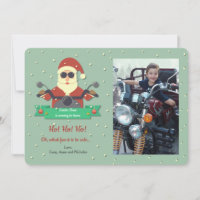 Tarjeta navideña de fotos para bicicleta de Santa