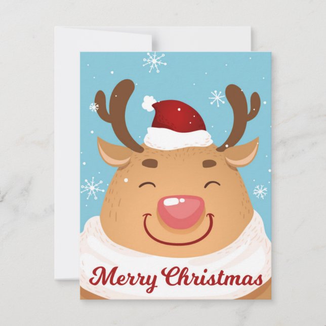 Festiva Tarjeta navideña de morera para renos de vacacione (Anverso)