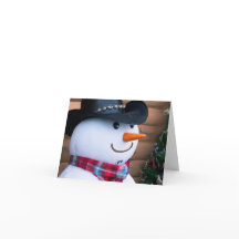Tarjeta Navideña de Muñeco de Nieve Doble del Oest