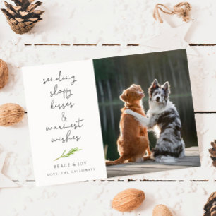 Festiva Tarjeta navideña de Navidades con foto de perro ba