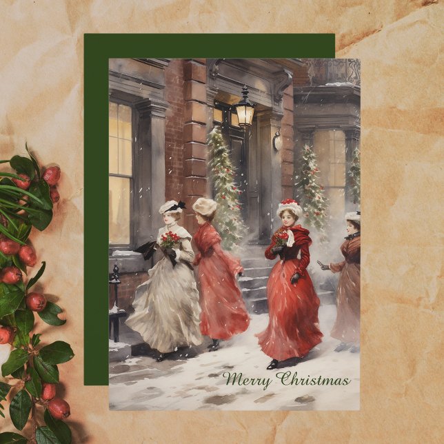 Festiva Tarjeta navideña de Navidades de la era victoriana (Subido por el creador)