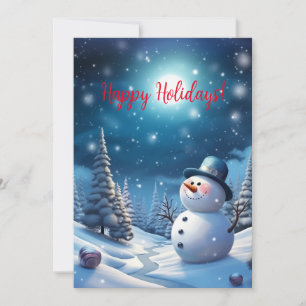 Festiva Tarjeta navideña de Navidades de Snowman