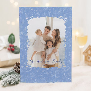 Festiva Tarjeta navideña de Navidades fotográficos familia