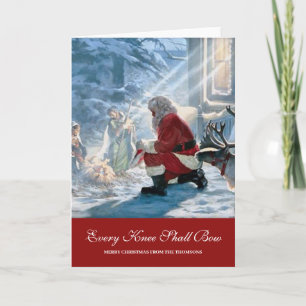 Festiva Tarjeta navideña de navidades Santa y Niño Jesús