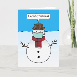 Festiva Tarjeta navideña de Navidades Snowman Personalizad